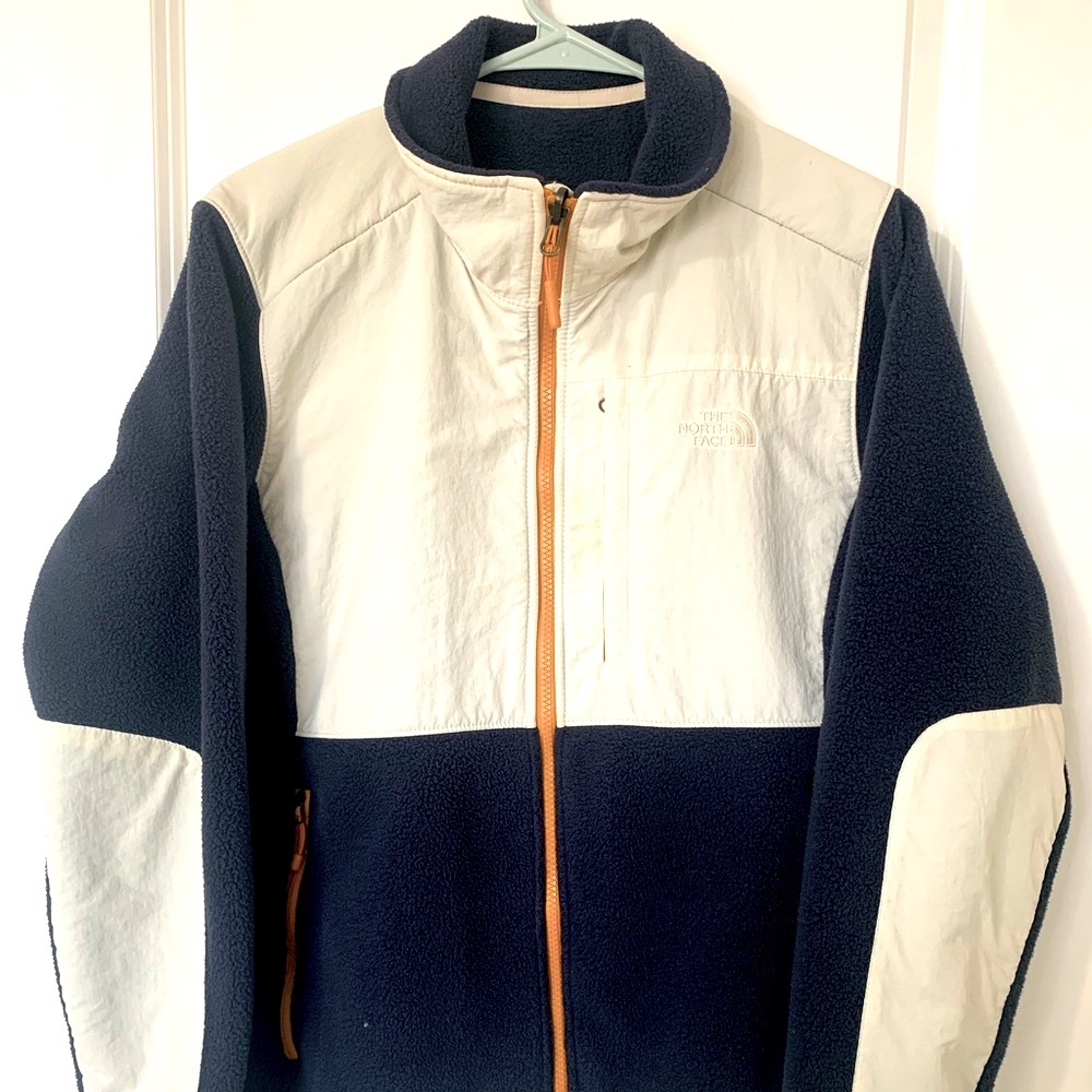 The North Face, Womans Denali Fleece, Blue/White/Yellow, size M